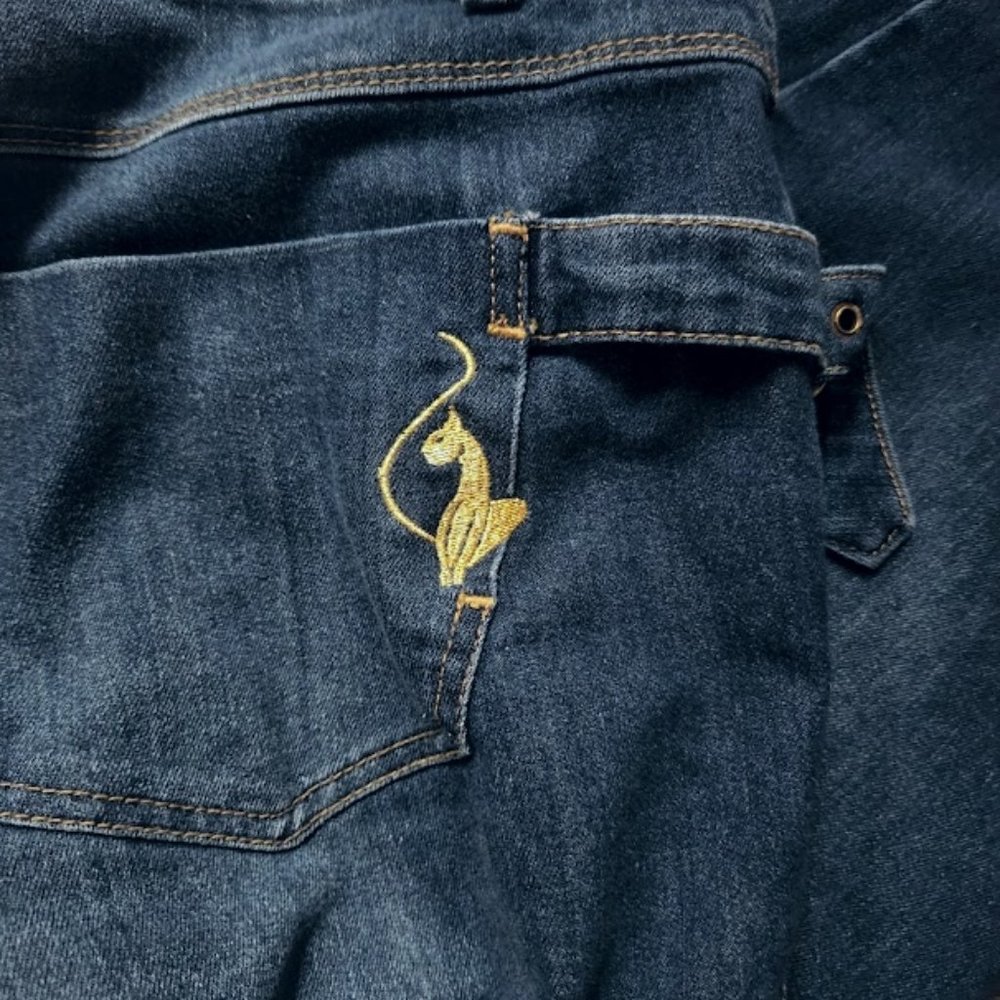 Vintage Baby Phat Y2K Phat Fashion Silver Label blue denim capris sz 22 - Picture 4 of 4